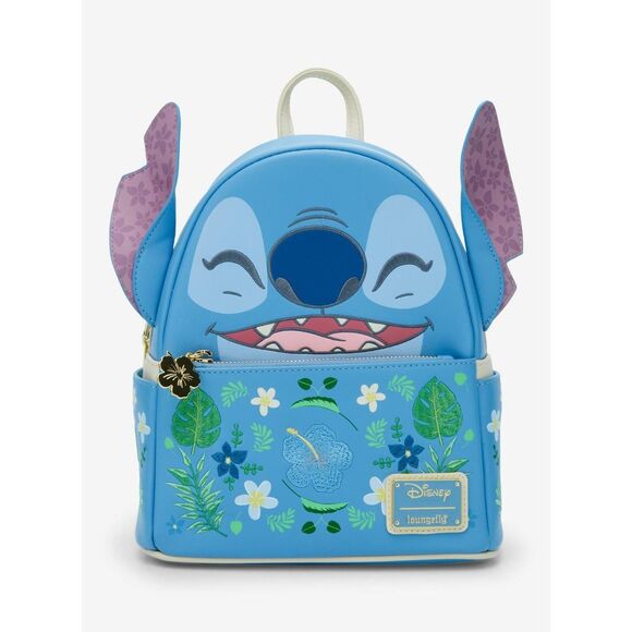 Loungefly Disney Lilo & Stitch Floral Stitch Figural Mini Backpack NWT